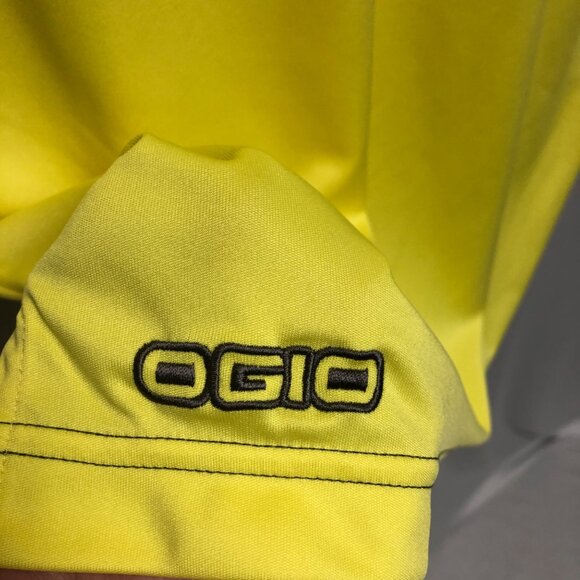 OGIO Golf Shirt Mens Large Bright Yellow Short Sleeve Polo - Picture 6 of 7